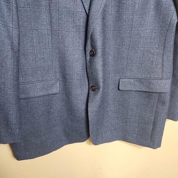 Lauren Ralph Lauren Mens Navy Glen Plaid 2 Button Blazer |46L| - Picture 3 of 10